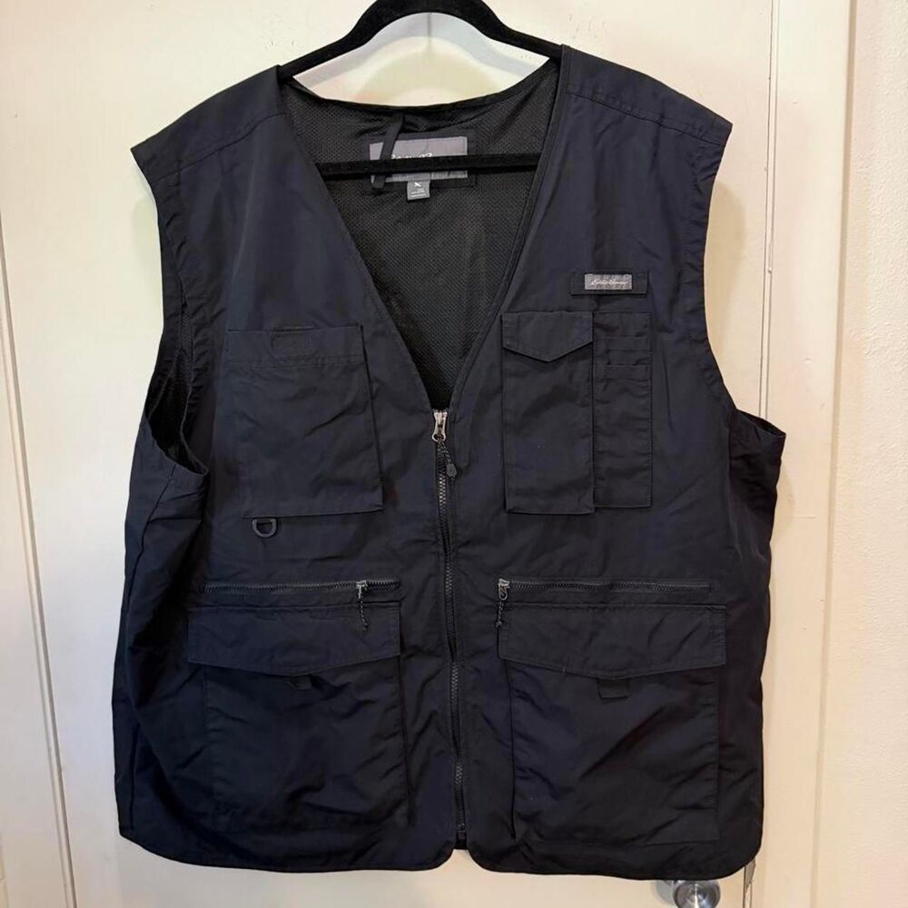 Eddie-bauer Men's Black and Navy Gilet